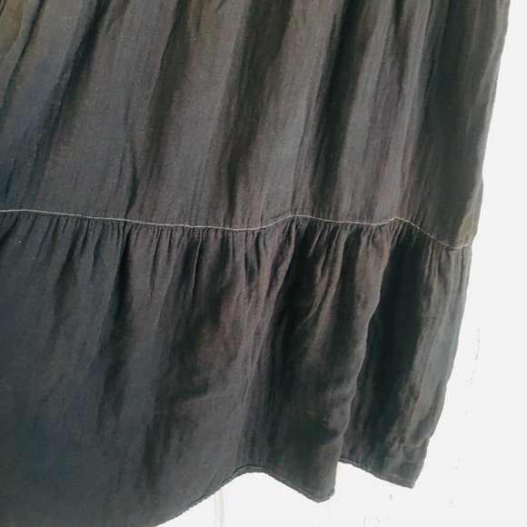 NWT Johnny Was Calme Black Gauze Midi Dress Short Elbow Sleeve Cotton S - Picture 4 of 9